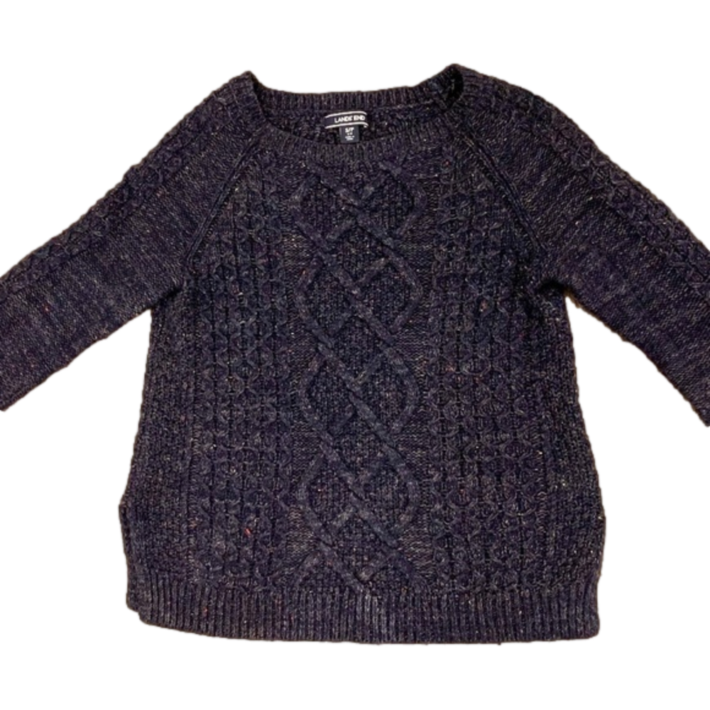 Land’s End Wool Blend Cable Knit Sweater